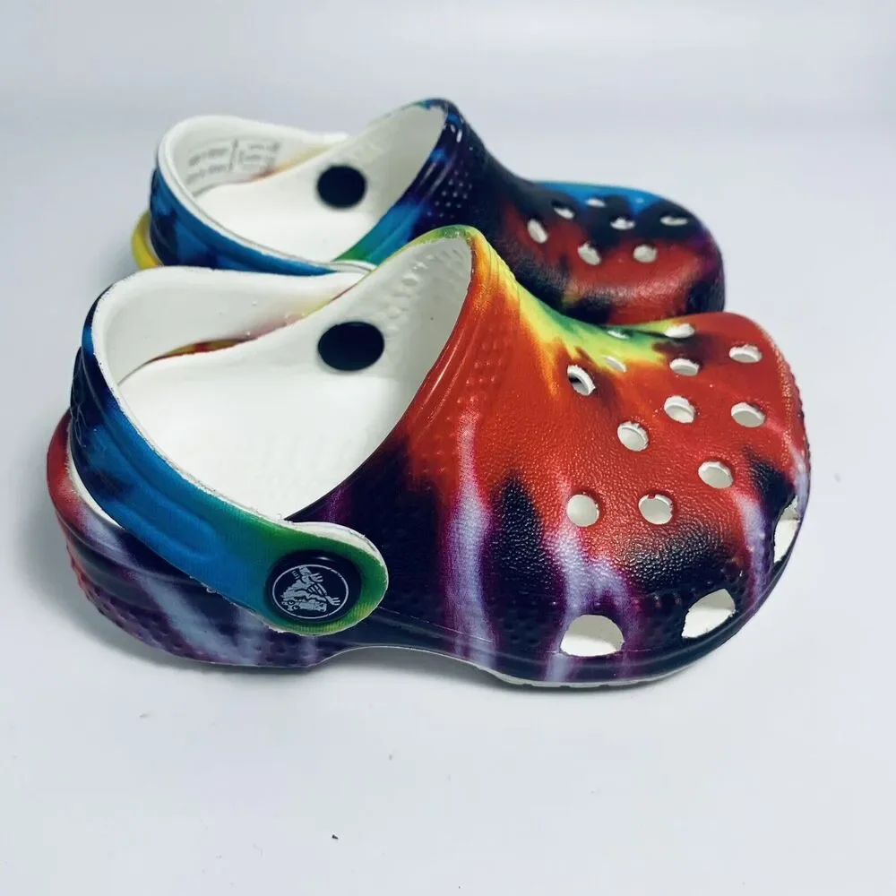 CROCS Tie Dye baby Clog Shoes Size 2-3